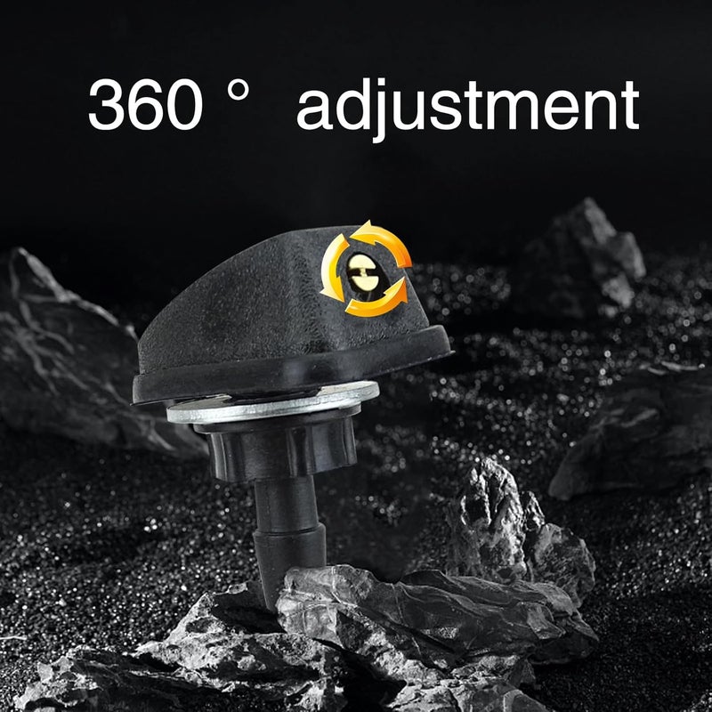 GKmow Pack-2 Car Front Windshield Washer, Automotive Wiper Nozzles, 0.31" Sprayer Head Replacement Parts, Single Hole Adjustable Fan-shaped Kit, Universal for Most Cars, Trucks (Black) - Image 5